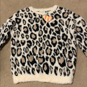 Hayden Girls Leopard Crewneck Sweater